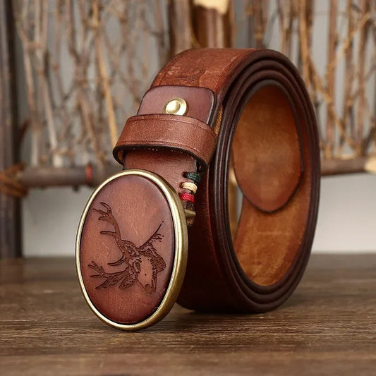 RAVELLI HERITAGE GENUINE LEATHER BELT - MEN’S COWHIDE BELT