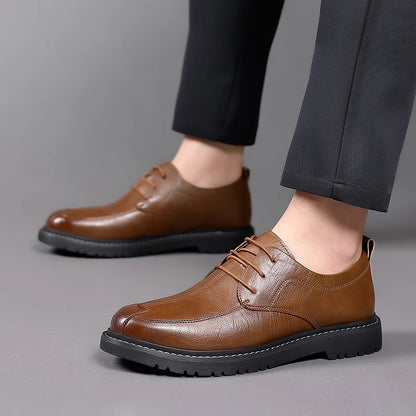 ARVINGTON SHOES - MEN’S GENUINE LEATHER DERBY BUSINESS SHOES