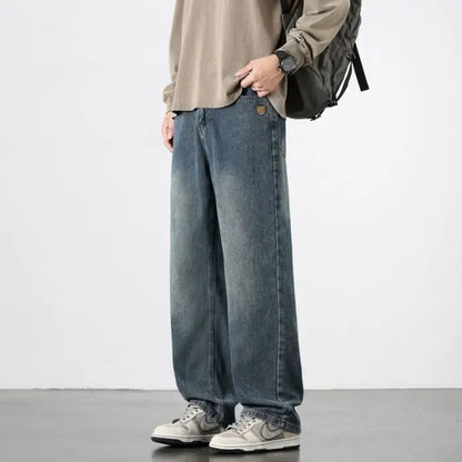 KAVEN STRAIGHT JEANS - MEN'S VINTAGE WIDE-LEG DENIM JEANS