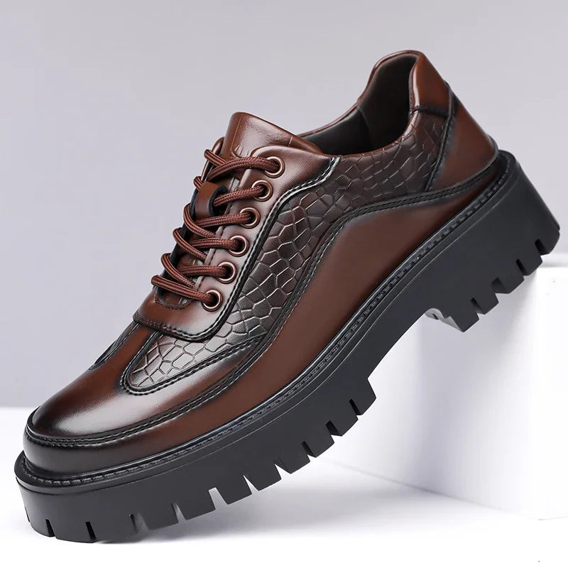 VALMORO SHOES - MEN’S GENUINE LEATHER THICK SOLE SHOES