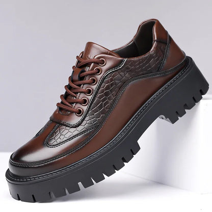 VALMORO SHOES - MEN’S GENUINE LEATHER THICK SOLE SHOES