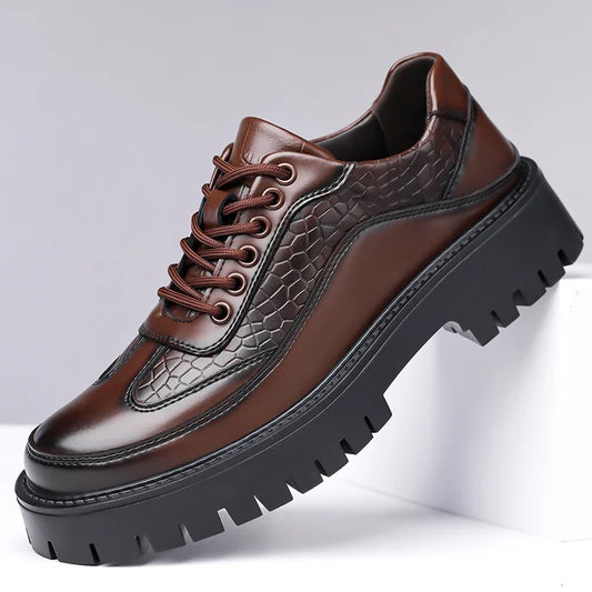 VALMORO SHOES - MEN’S GENUINE LEATHER THICK SOLE SHOES