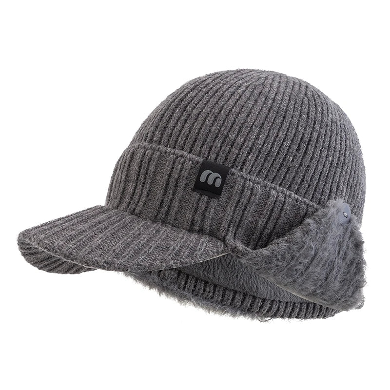 Nordcrest Earflap Knit Beanie - Winter Plush-Lined Hat