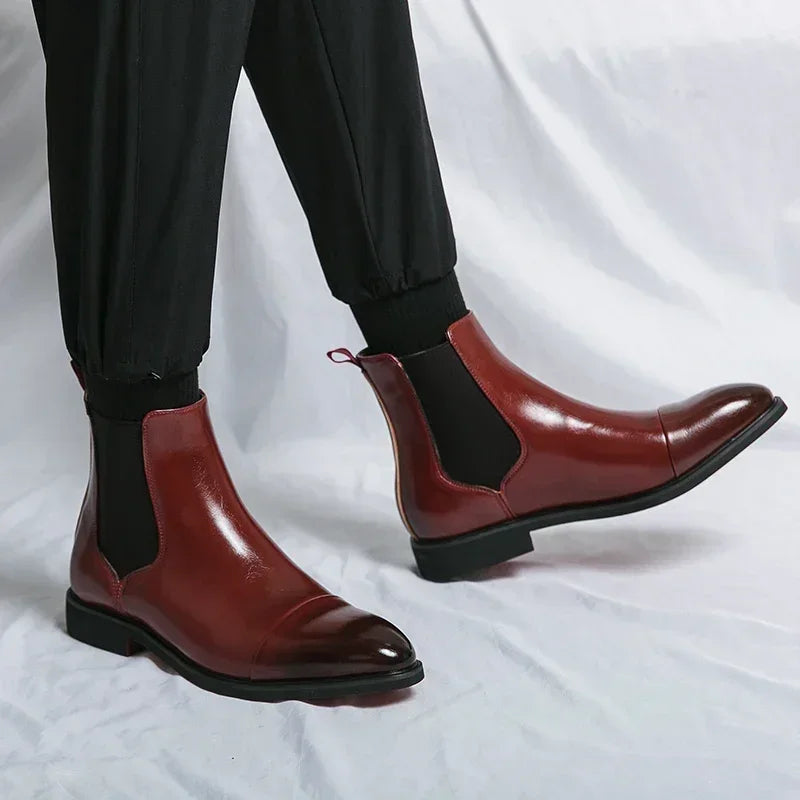 VALENTI CHELSEA BOOTS - MEN’S LUXURY REDSOLE ANKLE DRESS BOOTS
