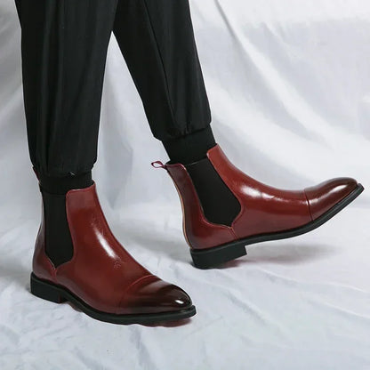 VALENTI CHELSEA BOOTS - MEN’S LUXURY REDSOLE ANKLE DRESS BOOTS