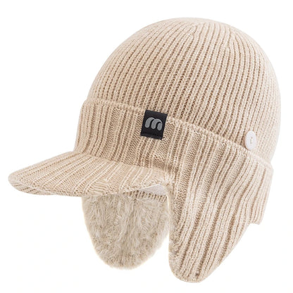 Nordcrest Earflap Knit Beanie - Winter Plush-Lined Hat