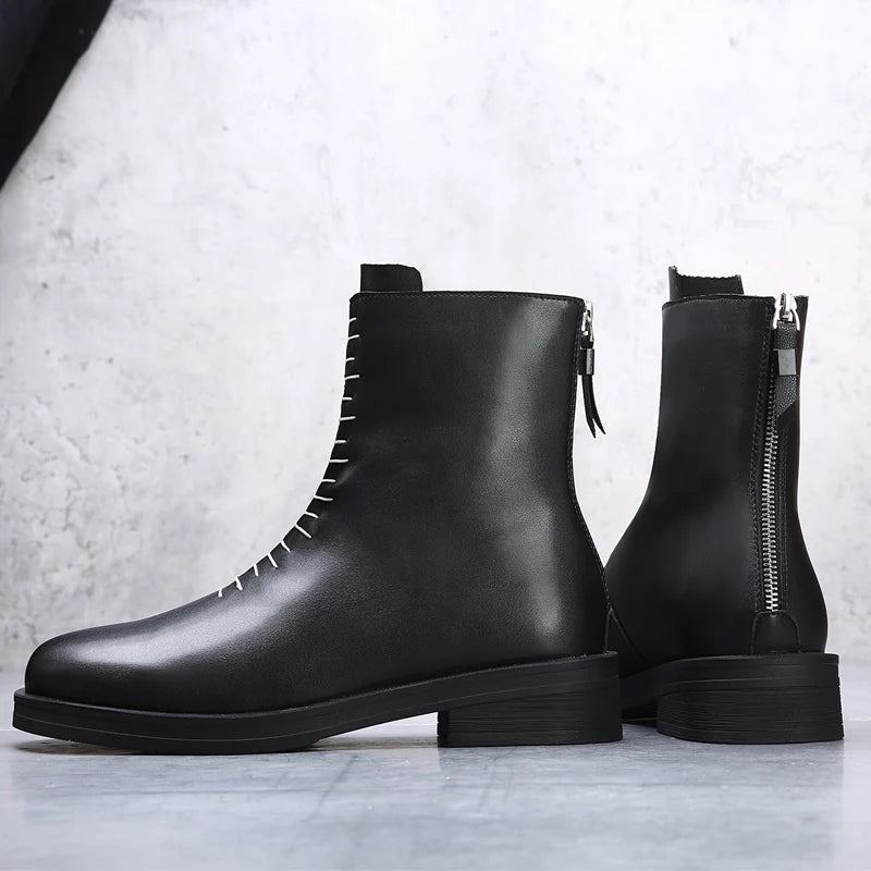 LORVET BOOTS - MEN’S MODERN LEATHER ZIP-UP CHELSEA BOOTS