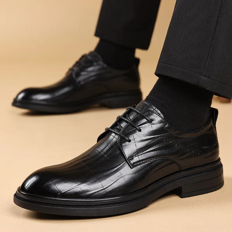 CORVELL SHOES - MEN’S LEATHER LACE-UP BRITISH BUSINESS DRESS SHOES