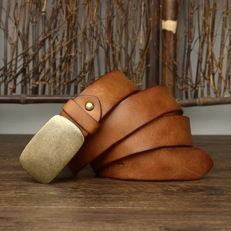 MORVANI GENUINE LEATHER BELT - MEN’S COWHIDE VINTAGE BELT
