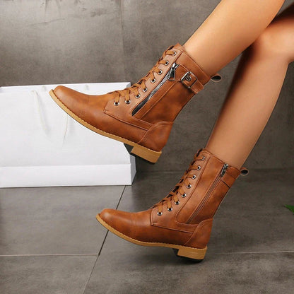 Averin Lace-Up Leather Boots (Women)