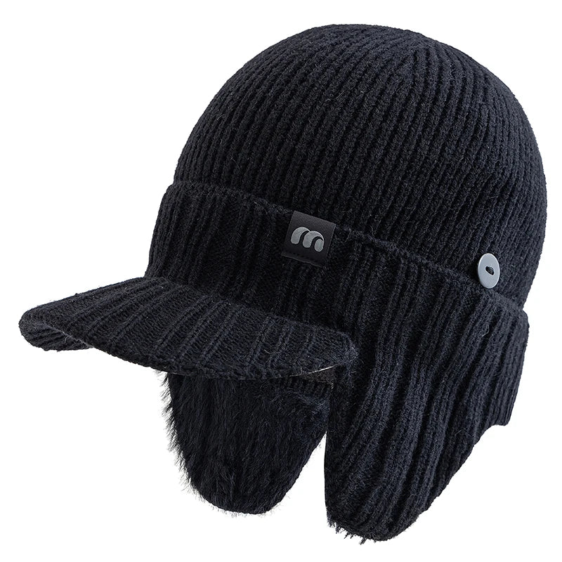 Nordcrest Earflap Knit Beanie - Winter Plush-Lined Hat