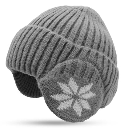 Frosthollow Knit Earmuff Beanie - Winter Hat With Ear Protection