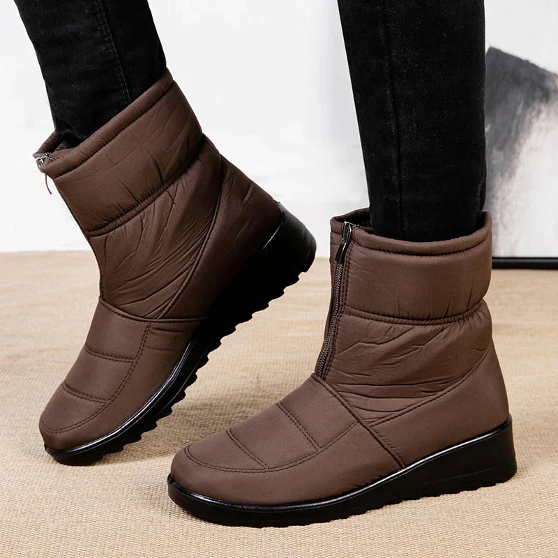 Lunaria Plush Winter Ankle Boots - Women's Warm Wedge Snow Boots
