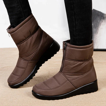 Lunaria Plush Winter Ankle Boots - Women's Warm Wedge Snow Boots