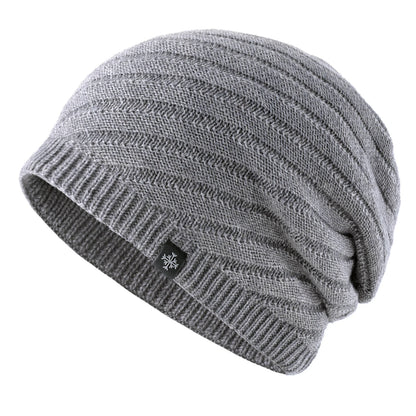 FROSTRIDGE STRIPE BEANIE - DOUBLE-LAYER WINTER HAT