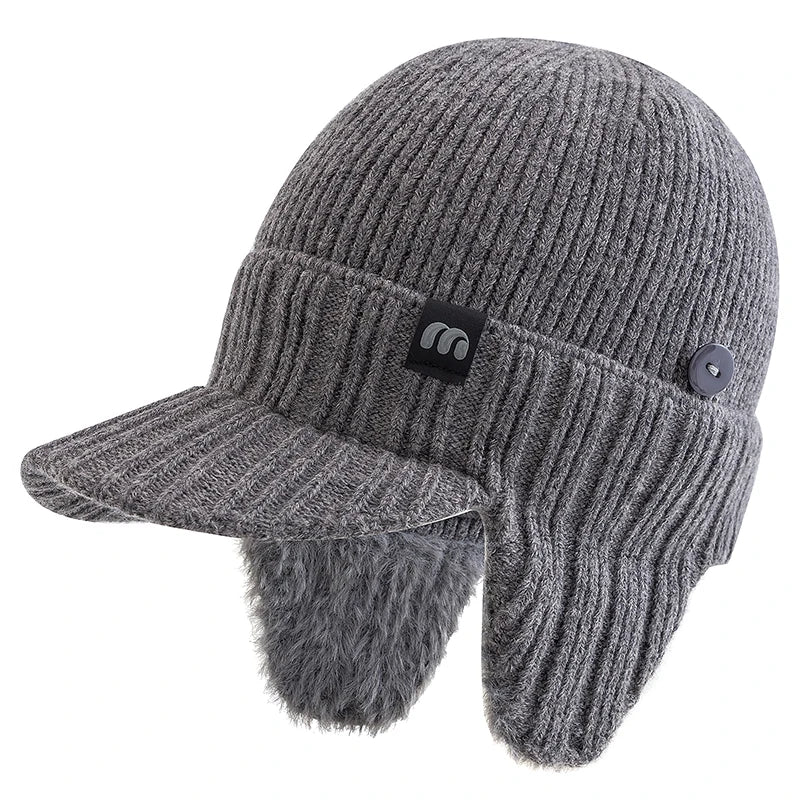 Nordcrest Earflap Knit Beanie - Winter Plush-Lined Hat