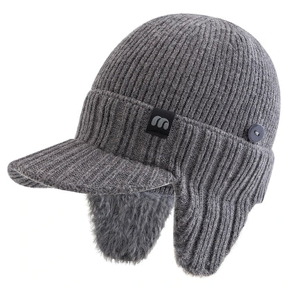 Nordcrest Earflap Knit Beanie - Winter Plush-Lined Hat