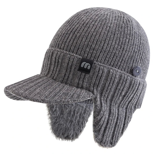 Nordcrest Earflap Knit Beanie - Winter Plush-Lined Hat