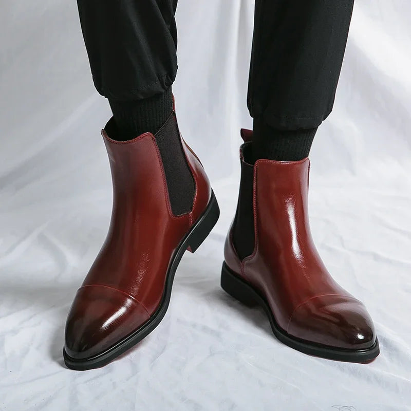 VALENTI CHELSEA BOOTS - MEN’S LUXURY REDSOLE ANKLE DRESS BOOTS