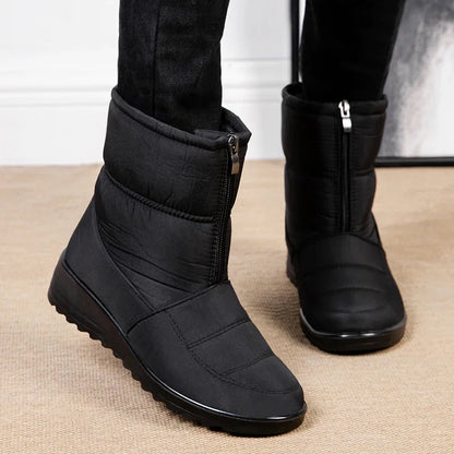 Lunaria Plush Winter Ankle Boots - Women's Warm Wedge Snow Boots
