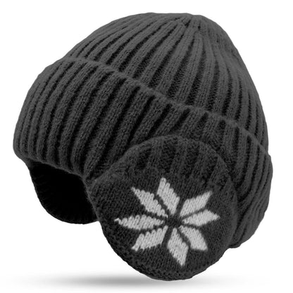 Frosthollow Knit Earmuff Beanie - Winter Hat With Ear Protection