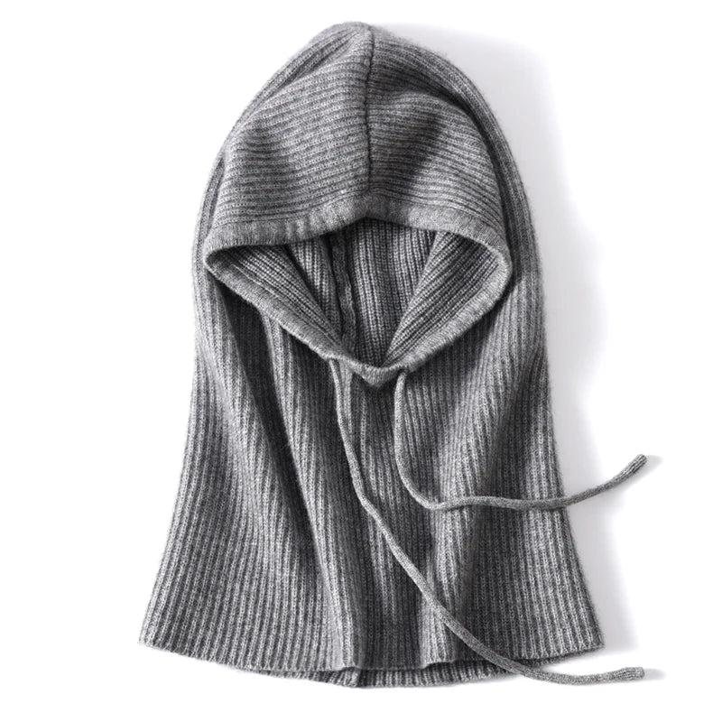 Woolveil Hooded Balaclava Hat - Women's Soft Wool Winter Neck & Face Cover